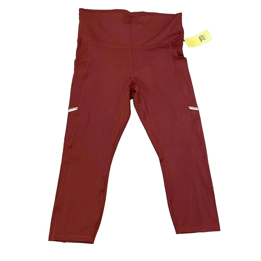 All In Motion Sculpt Ultra High Rise 7/8 Leggings Garnet Red Size XL NEW